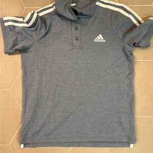 Adidas Blue Polo Shirt with White Accents
